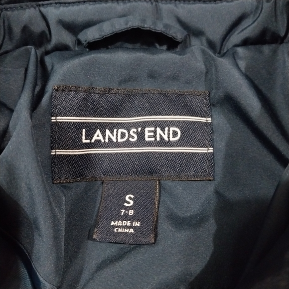 Lands End Navy Blue Quilted Jacket Coat Kids Size Small Lightweight Lined Jacket - Picture 4 of 5